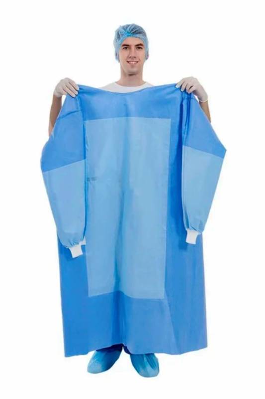 AAMI Level 3 Reinforced Disposable Surgical Gown - Blue, SMS Material, Sterile, Size L, Minimum Order 200 Manufacturers, Suppliers in Kolkata