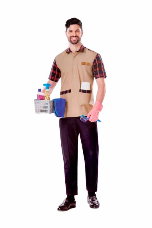 Beige Housekeeping Uniform for Men – Half Sleeves, Machine Wash Manufacturers, Suppliers in Brahmapur