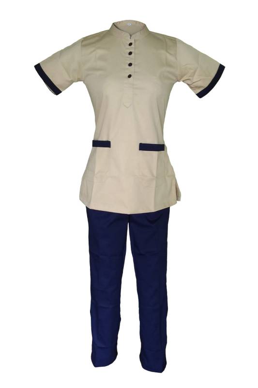 Beige Housekeeping Uniform – Short Set-In Sleeves, Elastic Pants Manufacturers, Suppliers in Brahmapur