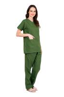 Black, Blue and Green - Y Crossover Neckline Short Sleeve Scrub Set with 6 Pockets, Adjustable Drawstring Waist, and Reinforced Side Vents - Customised Polycotton Fabric (S-XXXL) Manufacturers, Suppliers in Tamil Nadu