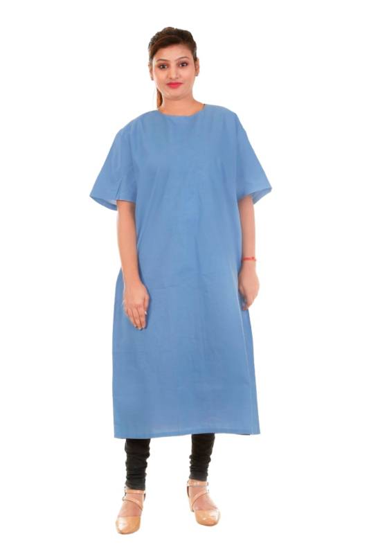 Blue Round Neck Gown – Half Sleeves, Large, Stitched Design Manufacturers, Suppliers in Vijayawada