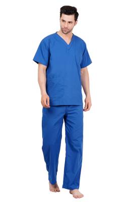 Bright Blue Male V Neck Scrub Suit With Full Elastic Manufacturers, Suppliers in Tamil Nadu