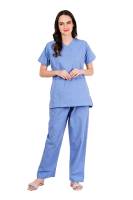 Ceil Blue Female Scrub Suit Y-Neck Manufacturers, Suppliers in Tamil Nadu