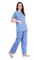 Ceil Blue Female Scrub Suit Y-Neck Manufacturers, Suppliers in Tamil Nadu