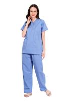 Ceil Blue Female Scrub Suit Y-Neck Manufacturers, Suppliers in Tamil Nadu