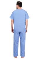 Ceil Blue Male V-Neck Scrub Suit With Full Elastic Manufacturers, Suppliers in Tamil Nadu