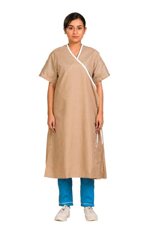 Comfortable Cotton Hospital Gown – Unisex, Front Open Overlap, Large Manufacturers, Suppliers in Vijayawada