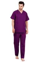 Dark Purple Male V-Neck Scrub Suit Manufacturers, Suppliers in Tamil Nadu