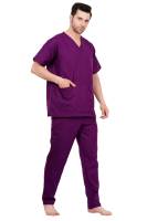 Dark Purple Male V-Neck Scrub Suit Manufacturers, Suppliers in Tamil Nadu