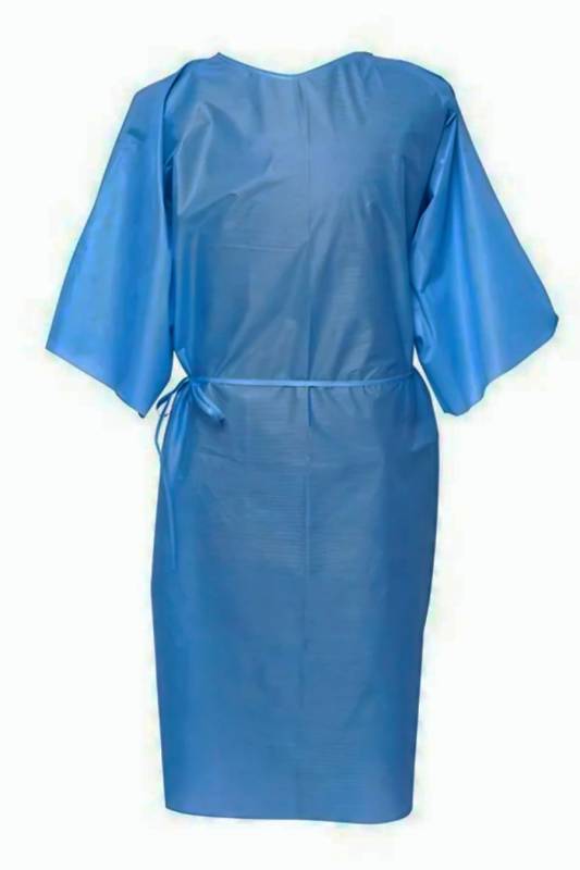 Disposable Blue - V Shaped Half Sleeve Gown – Stitched, Large Size, Made in India, Reduces Cross-Contamination Risk Manufacturers, Suppliers in Vijayawada