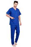 Galaxy Blue Male V-Neck Scrub Suit Manufacturers, Suppliers in Tamil Nadu