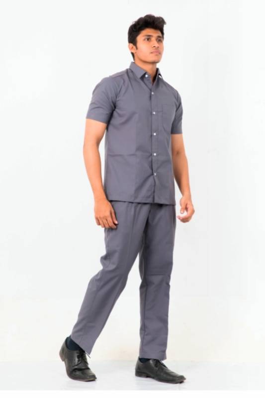 Gray Polyester Viscose Blend Ward Boy Uniform - Button-Up Shirt, Side and Back Pockets, Machine Wash, Available in Sizes 36-44 Manufacturers, Suppliers in Kozhikode