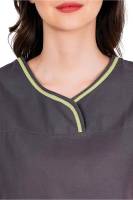 Grey and Green - Y Crossover Neckline Short Sleeve Scrub Set with 6 Pockets, Adjustable Drawstring Waist and Reinforced Vents - Customised Polycotton Fabric (S-XXXL) Manufacturers, Suppliers in Tamil Nadu