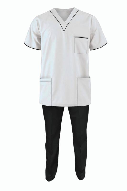 Hospital Uniform Cotton Set - White and Blue Plain Half Sleeves Shirt & Pant (Small Size) - Hand Wash, Made in India Manufacturers, Suppliers in Kozhikode