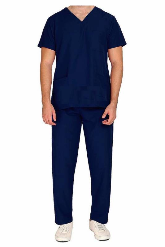 Medium Blue Unisex Hospital Staff Wear Shirt - Polyester Cotton Blend, V Neck, Plain, Half Sleeve, Dry Clean Only Manufacturers, Suppliers in Kozhikode