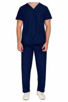 Medium Blue Unisex Hospital Staff Wear Shirt - Polyester Cotton Blend, V Neck, Plain, Half Sleeve, Dry Clean Only Manufacturers, Suppliers in Tamil Nadu