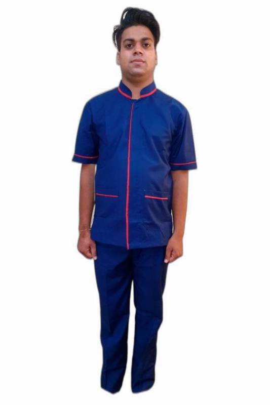 Medium Blue Unisex Hospital Staff Wear Shirt - Polyester Trovine Fabric Manufacturers, Suppliers in Kozhikode