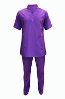 Mens Hospital Uniform Cotton Set - Blue and Purple Plain Half Sleeves Shirt & Pant (Small Size) - Hand Wash, Made in India Manufacturers, Suppliers in Tamil Nadu