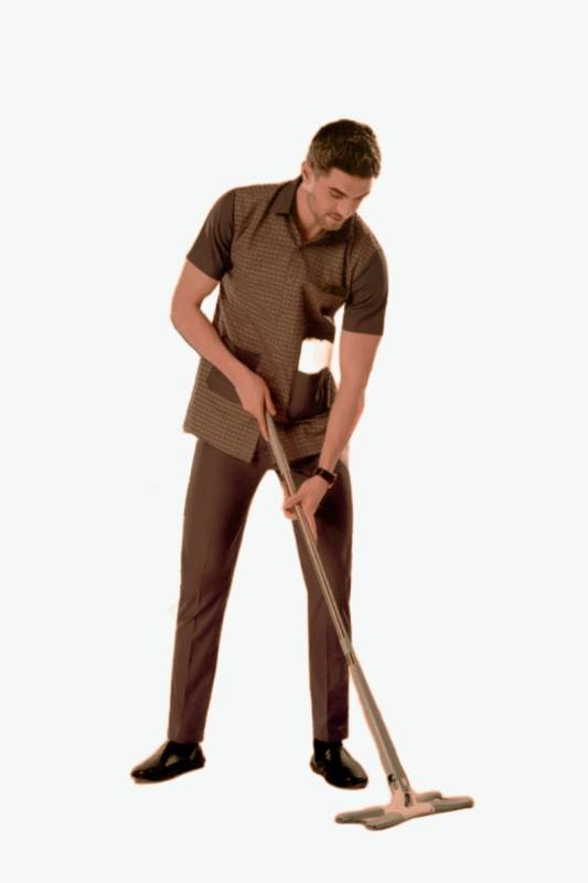 Mens Housekeeping Uniform – Grey and Check, Half Sleeves, Machine Washable Manufacturers, Suppliers in Brahmapur