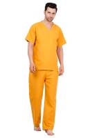 Mustard Yellow Male V-Neck Scrub Suit Manufacturers, Suppliers in Tamil Nadu