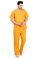 Mustard Yellow Male V-Neck Scrub Suit Manufacturers, Suppliers in Tamil Nadu