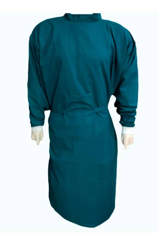 Non-Disposable Cotton Surgical Gown - Sea Green and Blue, Breathable with Adjustable Ties, Ergonomic Design for Unrestricted Movement, Protection Against Fluids and Contaminants Manufacturers, Suppliers in Kolkata