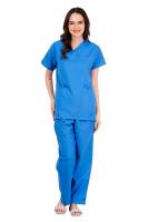 Ocean Blue Female Scrub Suit Y-Neck Manufacturers, Suppliers in Tamil Nadu