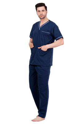 Olive Blue and Blue Designer Scrub Suit Male V-Neck With Six Pockets Manufacturers, Suppliers in Tamil Nadu