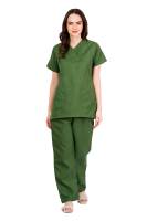 Olive Green Female Scrub Suit Y-Neck Manufacturers, Suppliers in Tamil Nadu