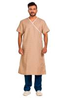 Patient Gown – Front Open Overlap, Large Cotton Design in Blue and Brown Manufacturers, Suppliers in Tamil Nadu