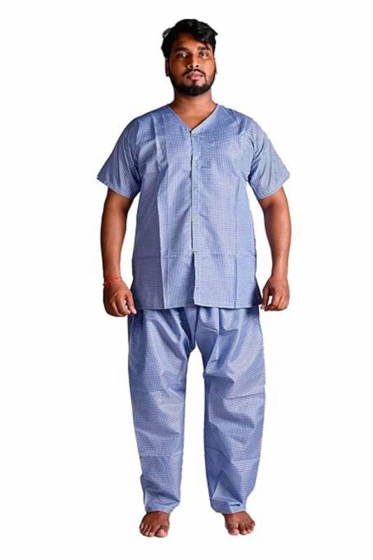 Reusable Patient Dress Set with Snap Button – Cotton-Polyester Blend, Machine Washable, Durable, Made in India Manufacturers, Suppliers in Vijayawada