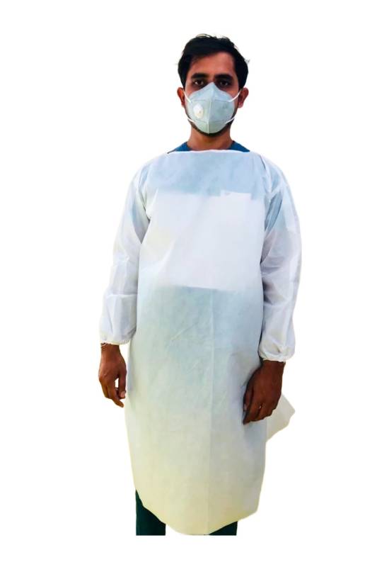 Sterile AAMI Level 3 Reinforced Disposable Surgical Gown with Mask - White SMS Material, Easy Fit, Water Resistant for Hospital Use - Minimum Order 100 Manufacturers, Suppliers in Kolkata