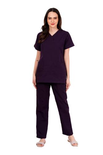 Wine Red Female Scrub Suit Y-Neck Manufacturers, Suppliers in Tamil Nadu